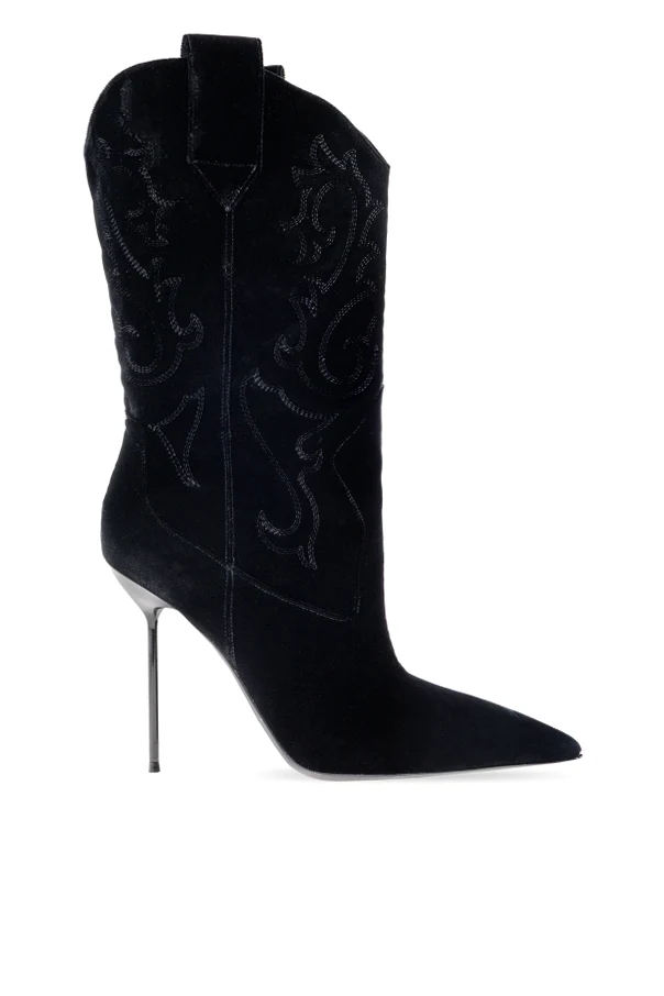 CZARNY Botki na obcasie `Lidia`