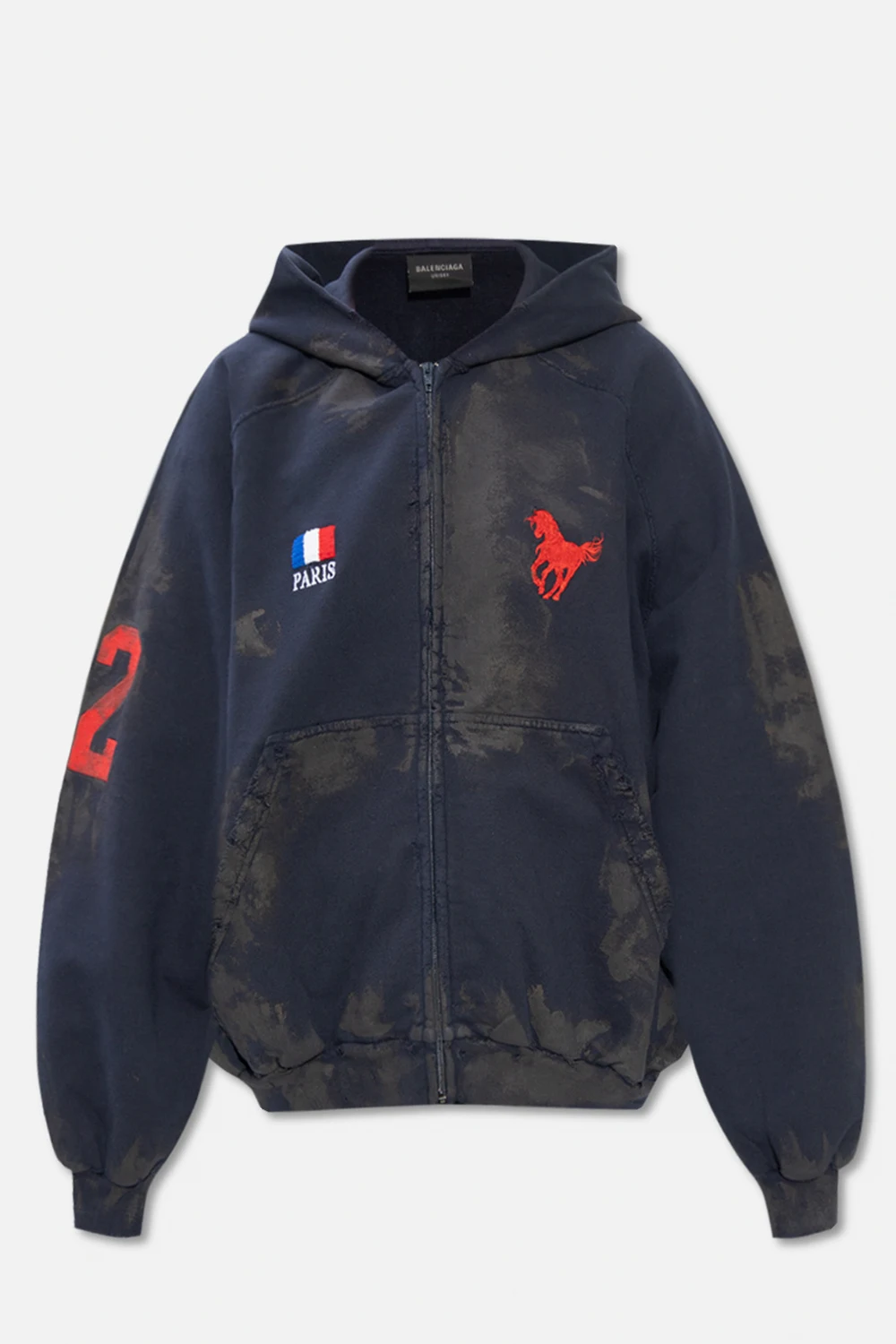 Hoodie with vintage effect