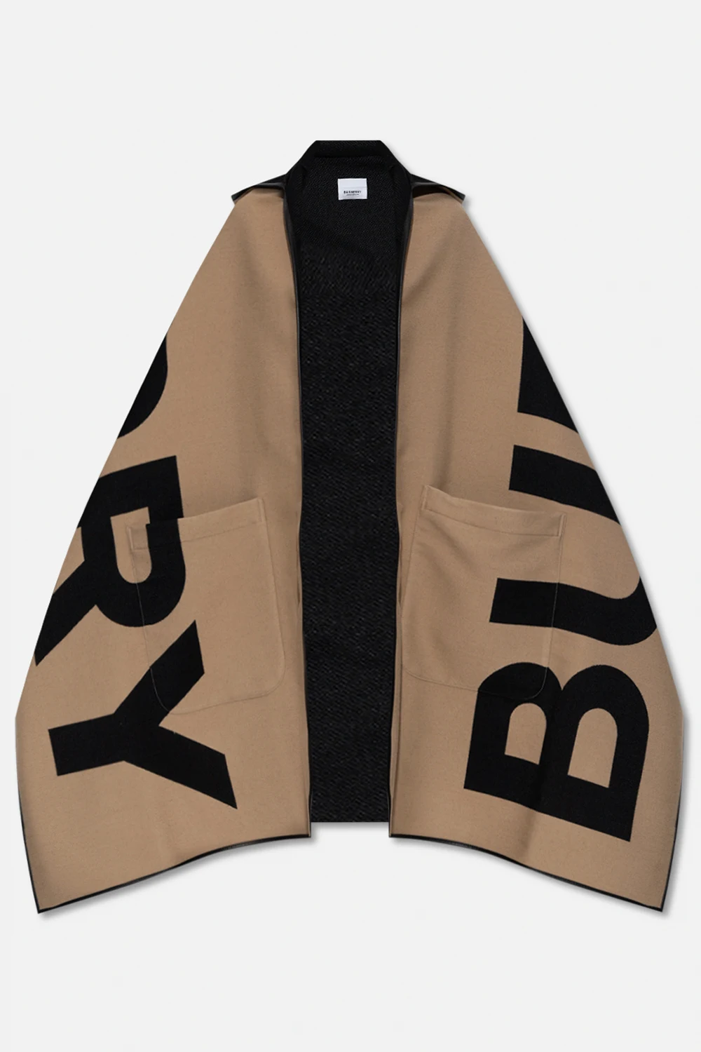 beige Hooded poncho