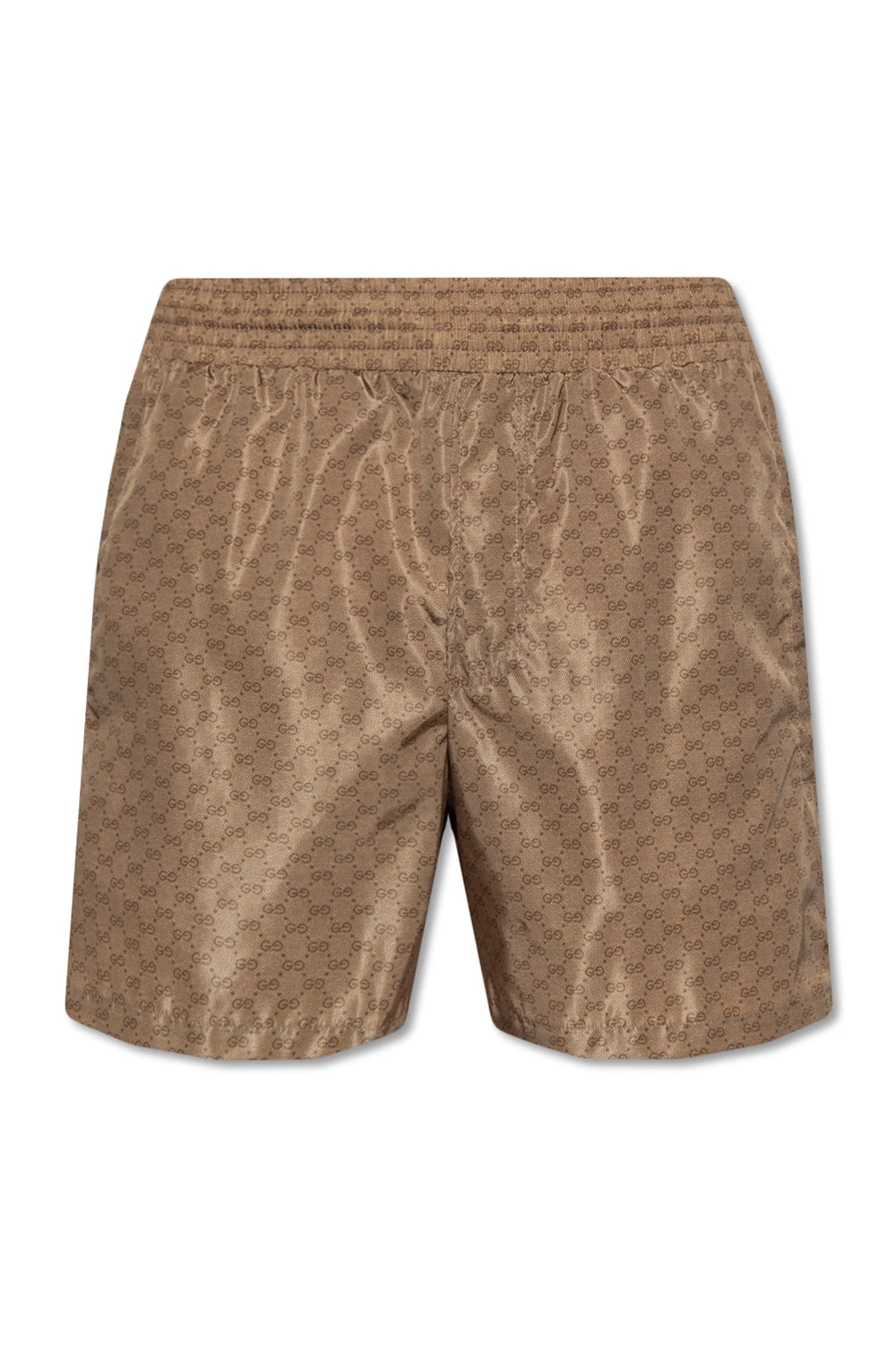 BROWN Swim shorts with monogram
