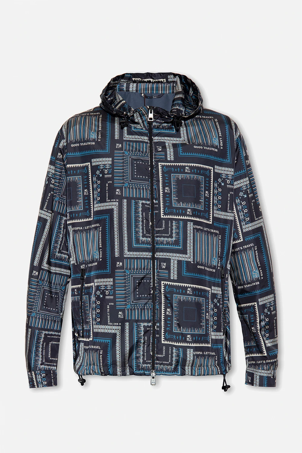 Patterned hooded jacket