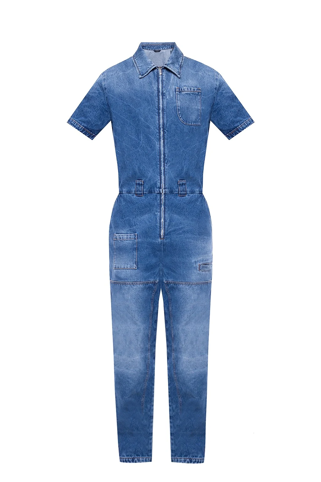 Denim jumpsuit with pockets