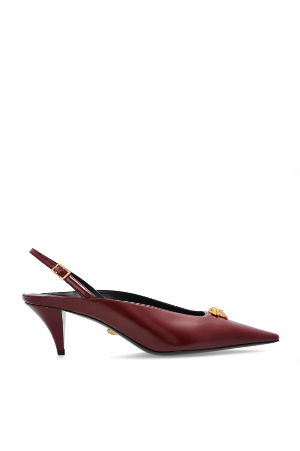 BURGUNDY Leather heeled shoes