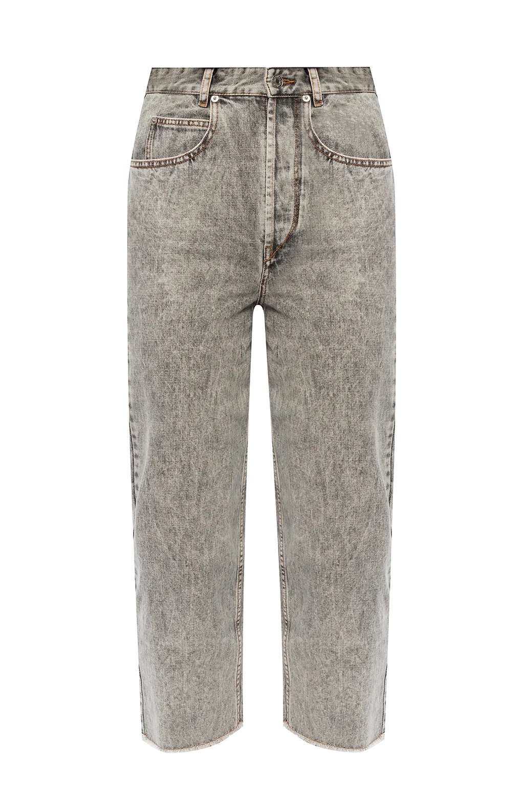 High-waisted jeans