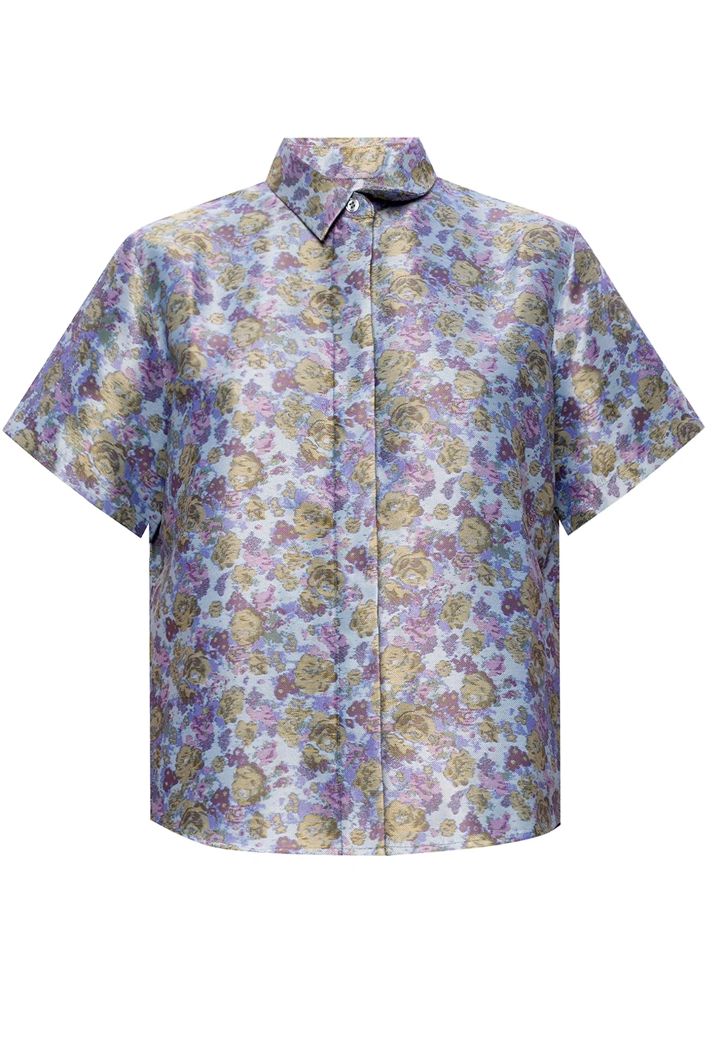 BLUE Floral-embellished shirt