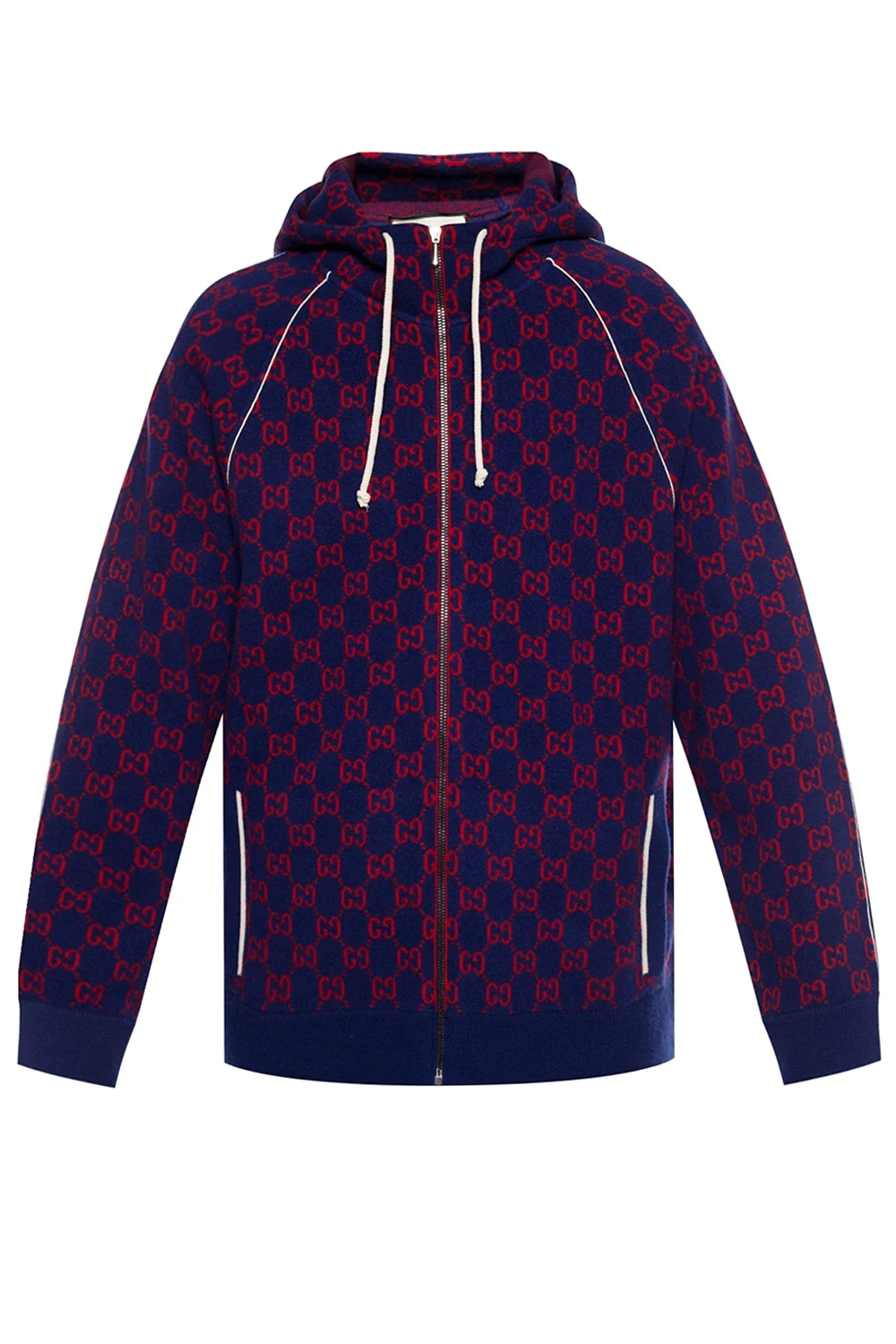 NAVY BLUE Wool sweater with logo