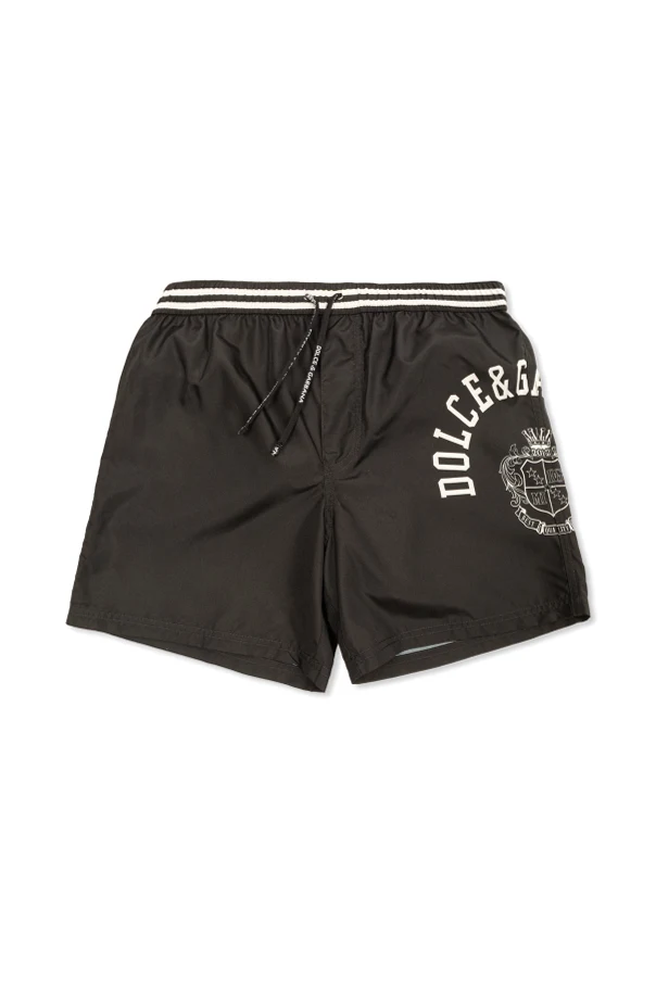 SCHWARZ Bade-Shorts mit Logo