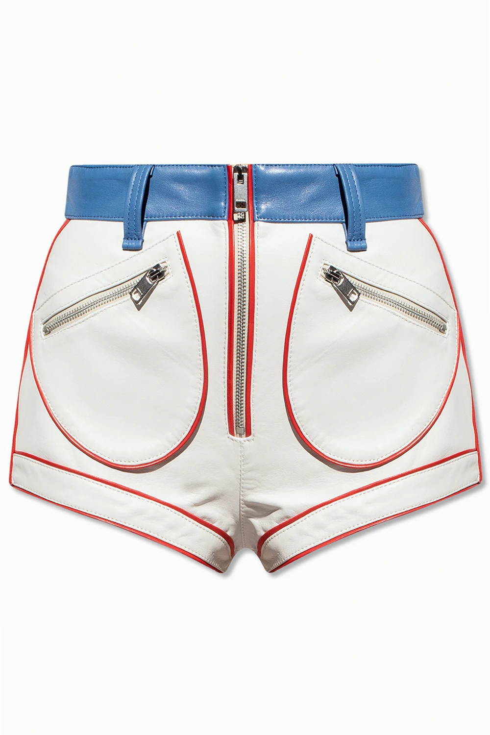 WHITE ‘S-Lime’ leather shorts