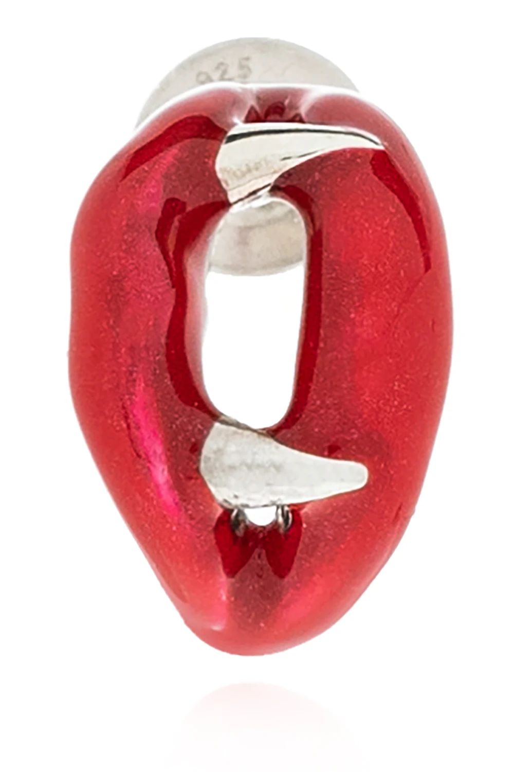 Silver mono earring