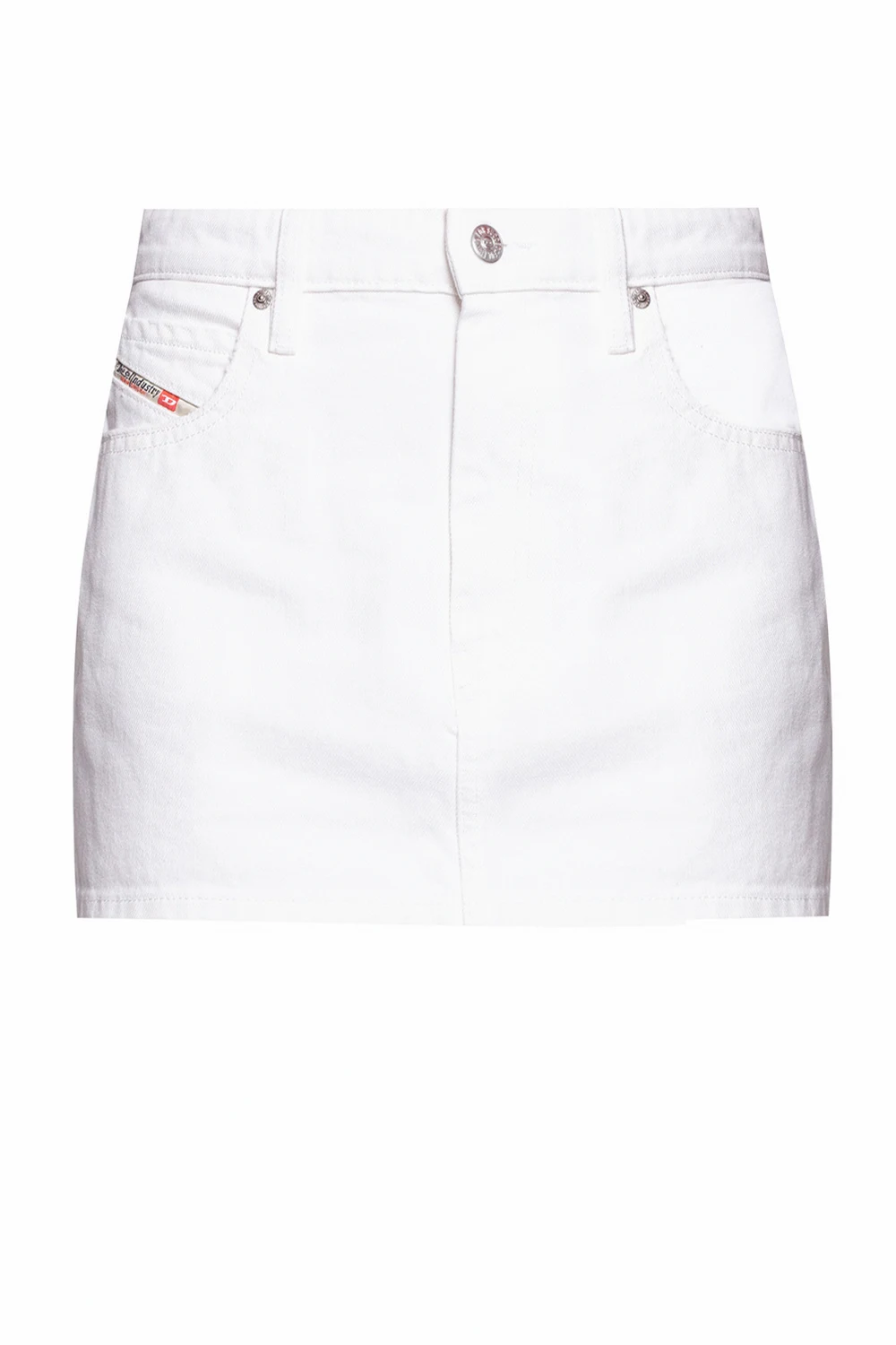 WHITE Denim skirt with logo