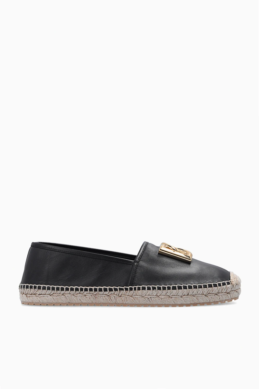BLACK Leather espadrilles