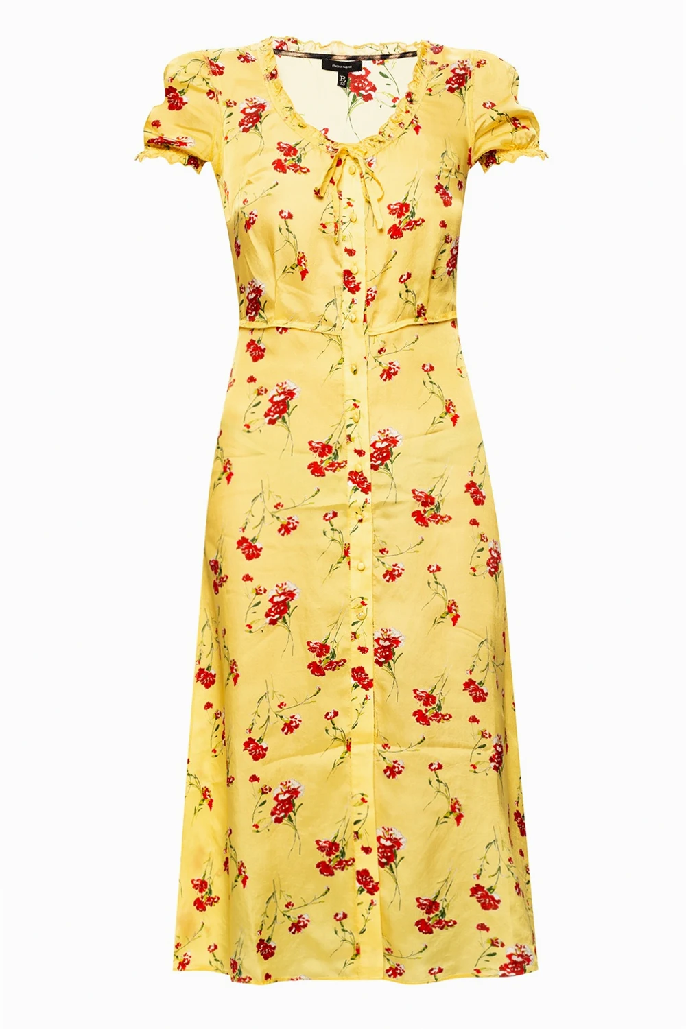 Floral-printed silk dress