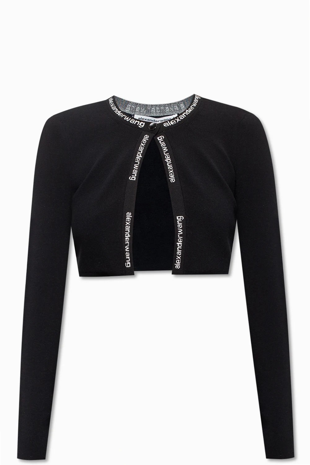 Cropped cardigan with logo