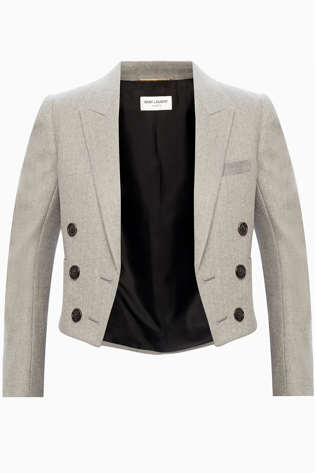 GREY Double-breasted crop blazer