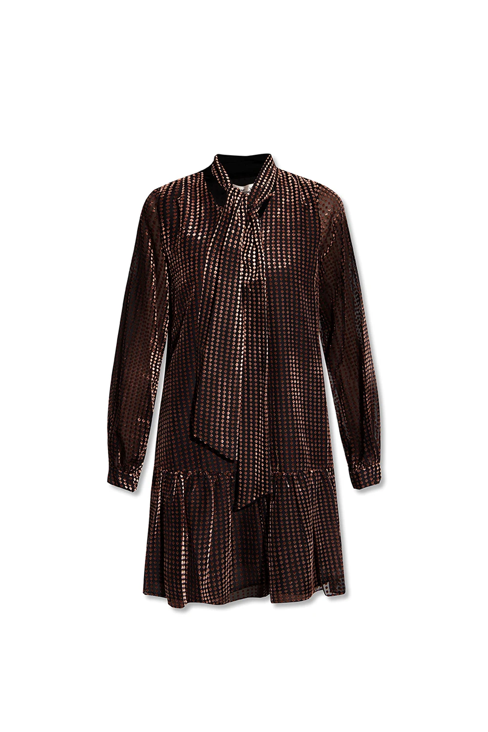 BLACK ‘Bahiti’ dress with tie neck