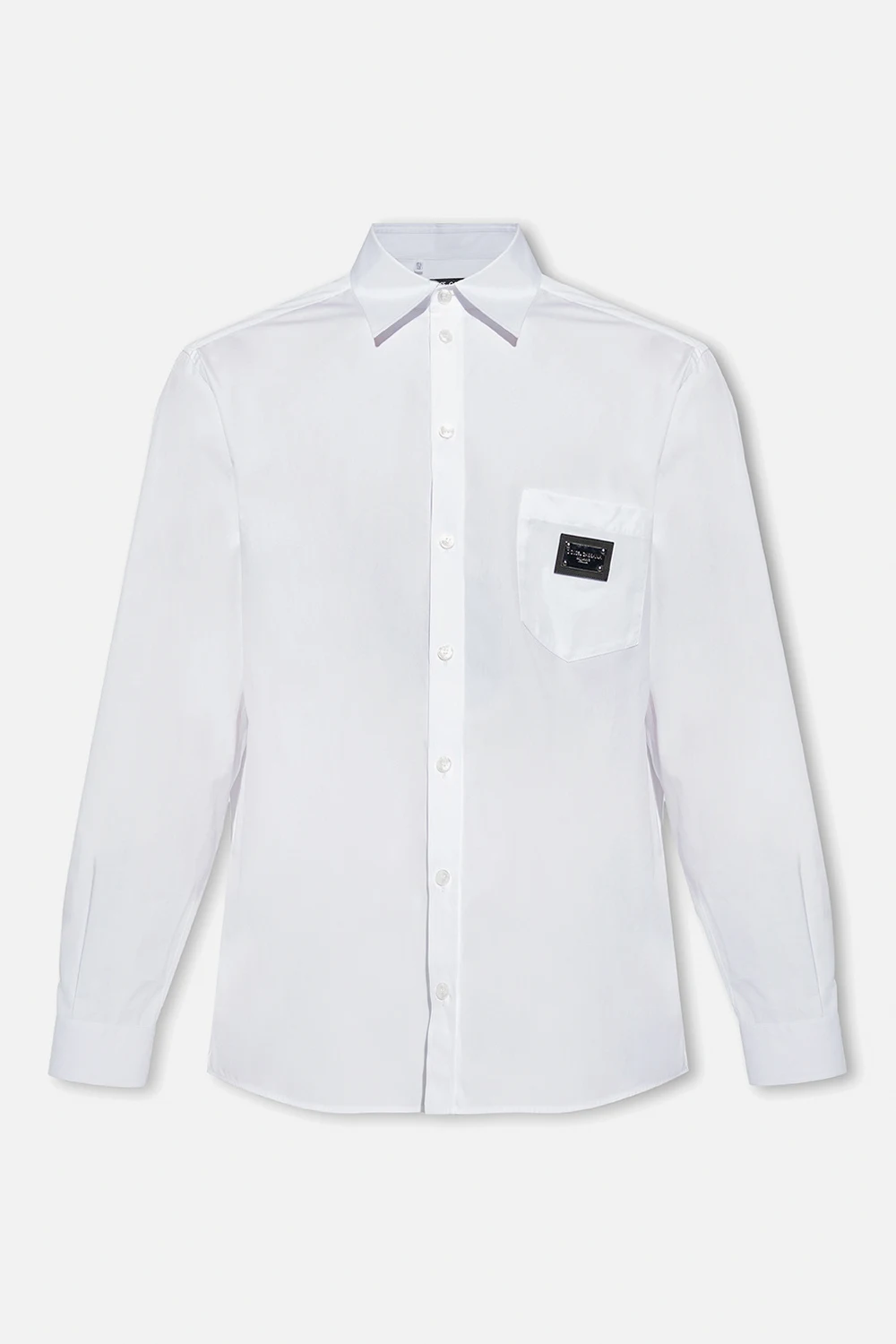 WHITE Logo-patched shirt