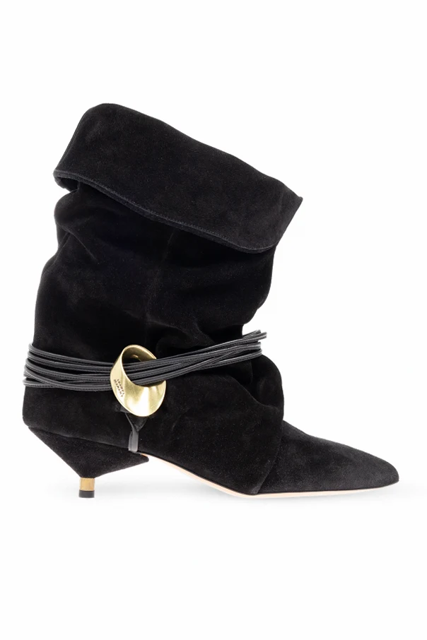 BLACK Suede heeled ankle boots "Edrika"