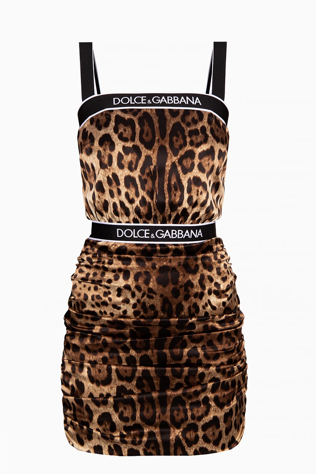 BROWN Leopard-printed slip dress