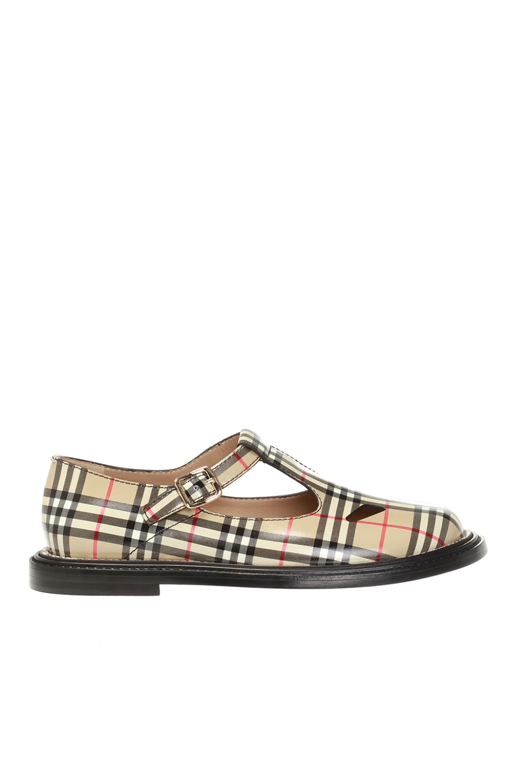 Skórzane buty ze wzorem w kratę