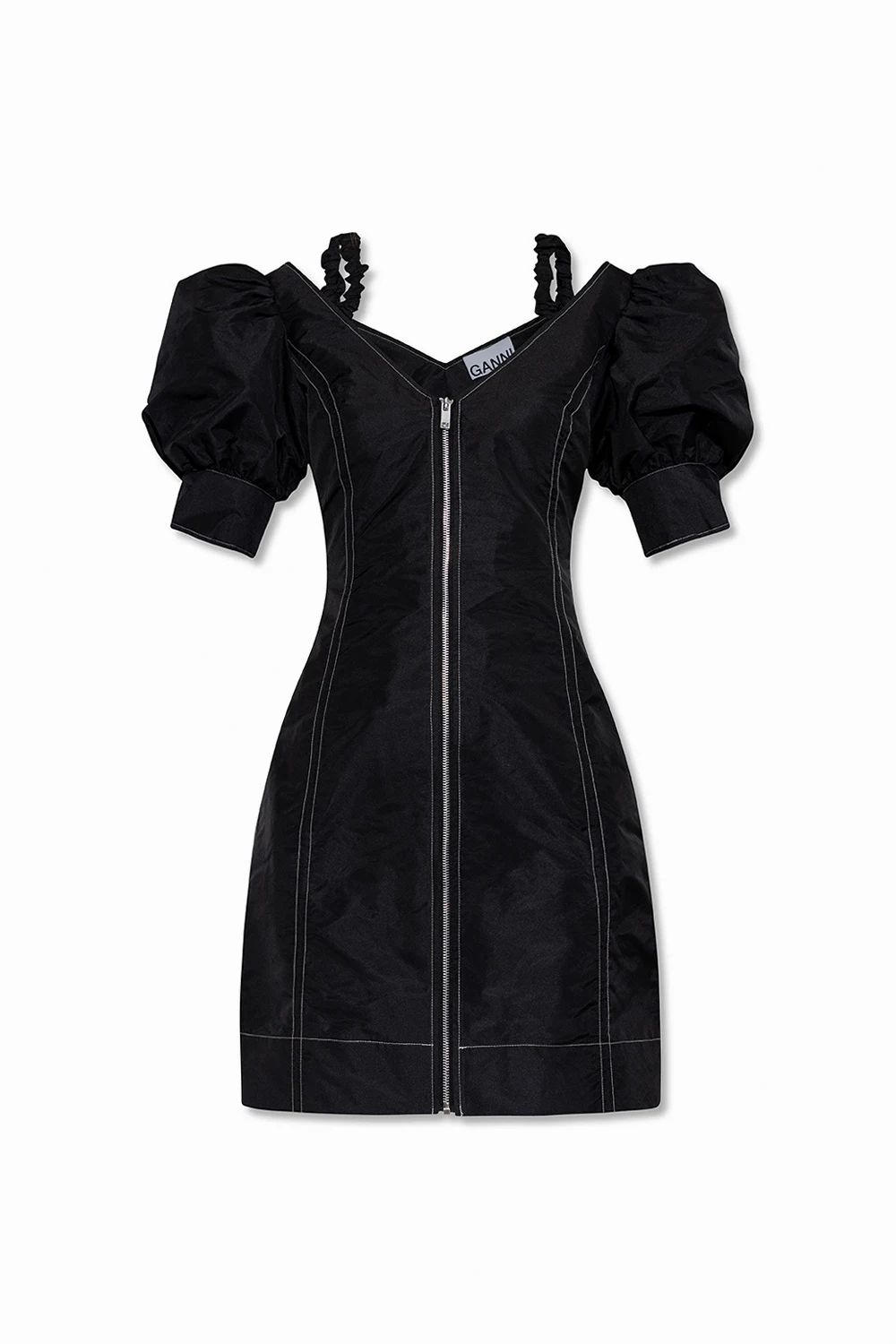 Dress with puff sleeves