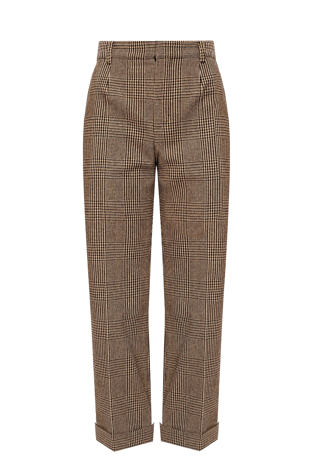 Checked wool trousers