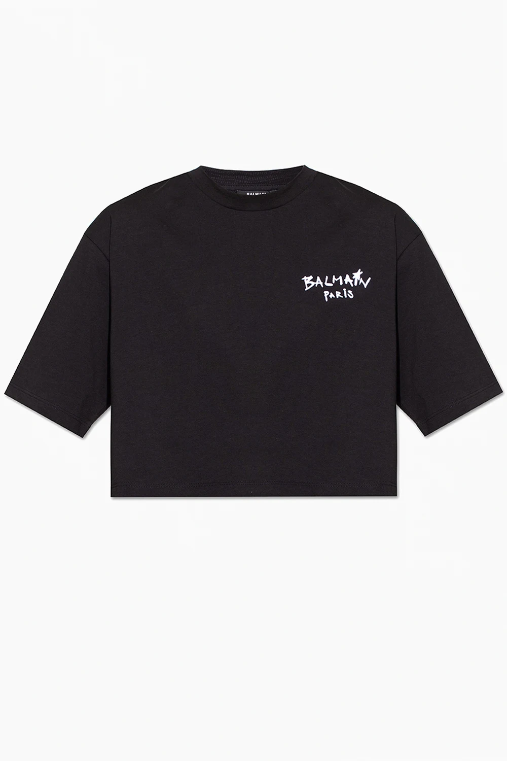 BLACK Cropped T-shirt with logo