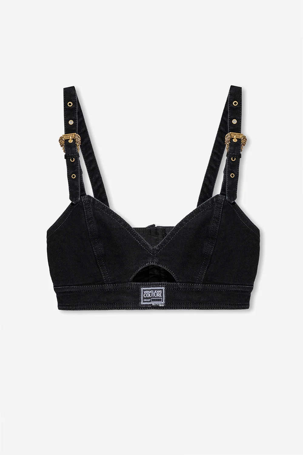 BLACK Cropped denim top