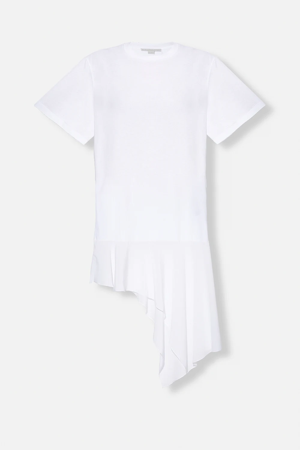 WHITE Dress with asymmetrical hem
