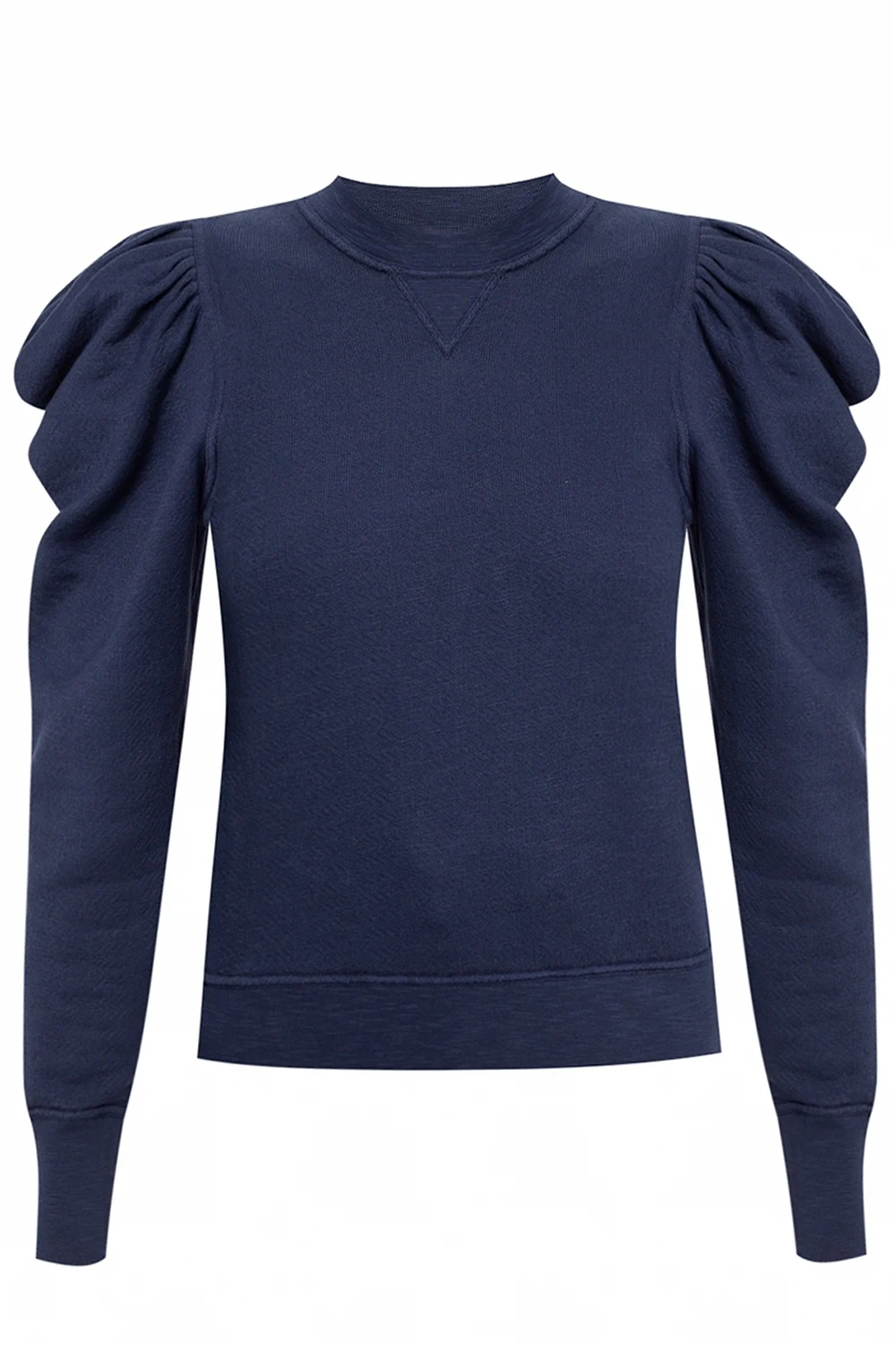NAVY BLUE ‘Harlan’ sweater with puff sleeves