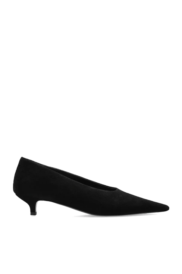 BLACK Suede high-heeled shoes
