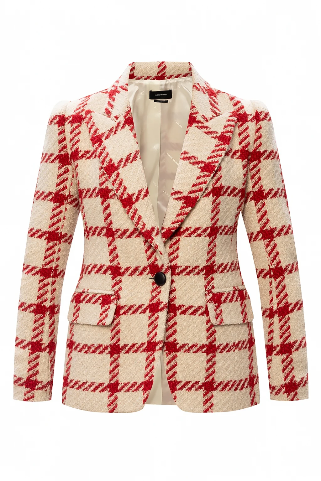 cream Blazer with notched lapels