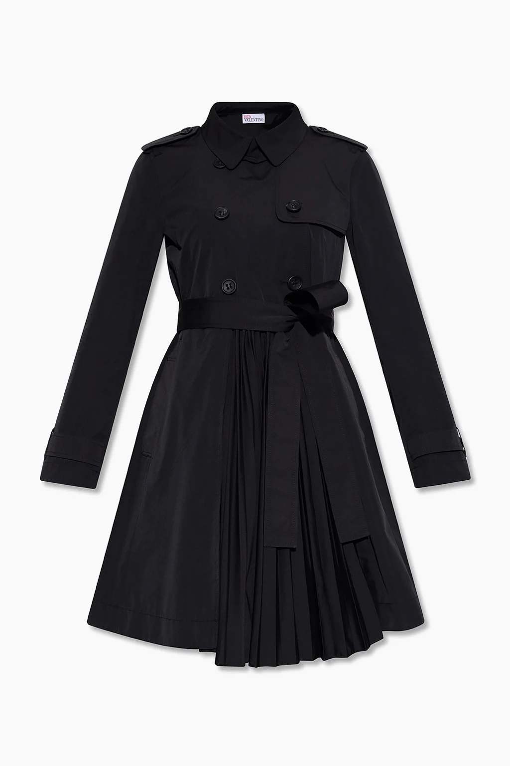BLACK Pleated trench coat