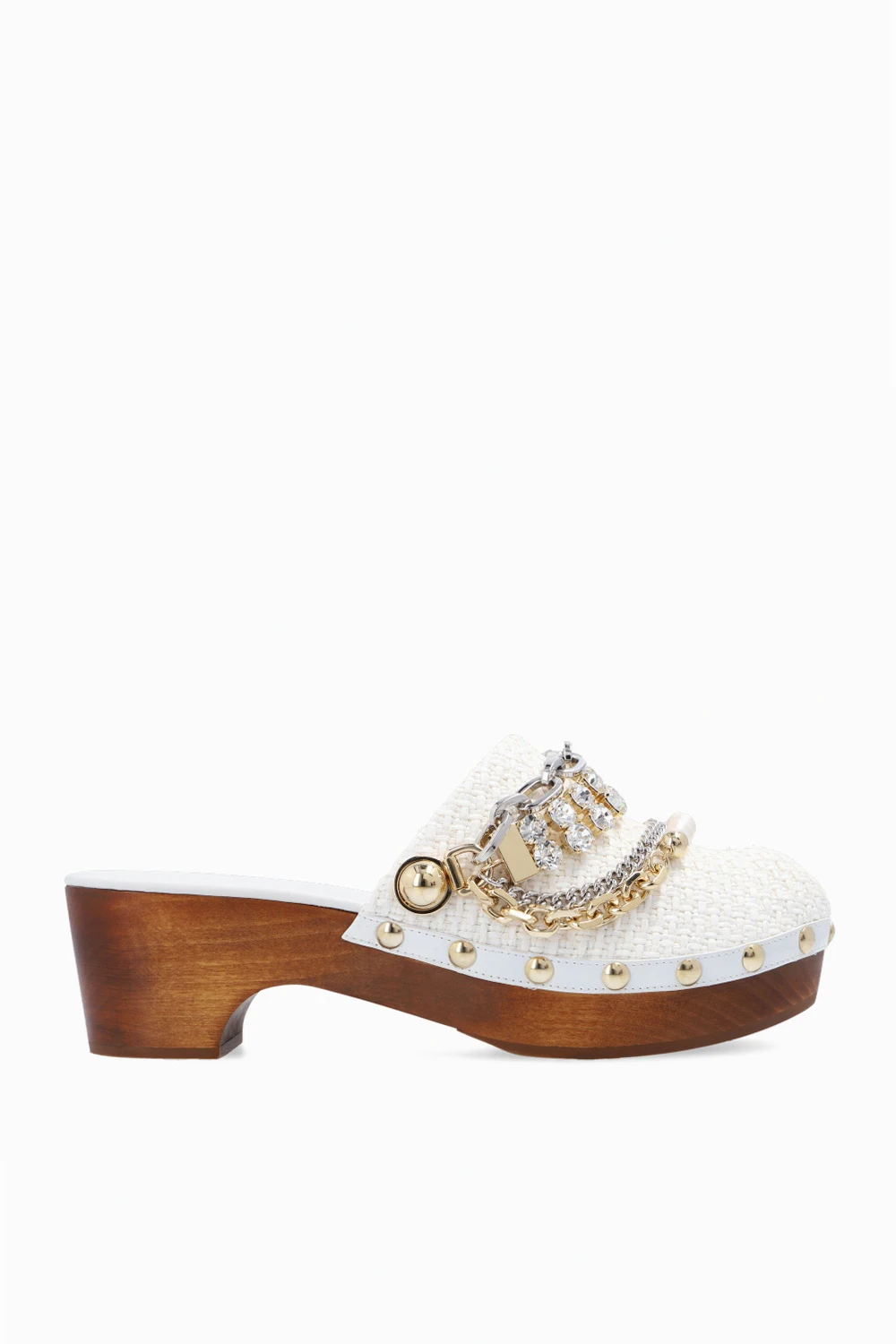 WHITE Heeled mules