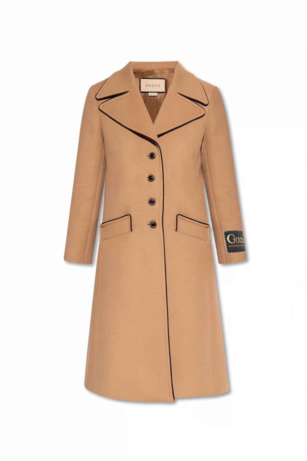 Coat with peak lapels