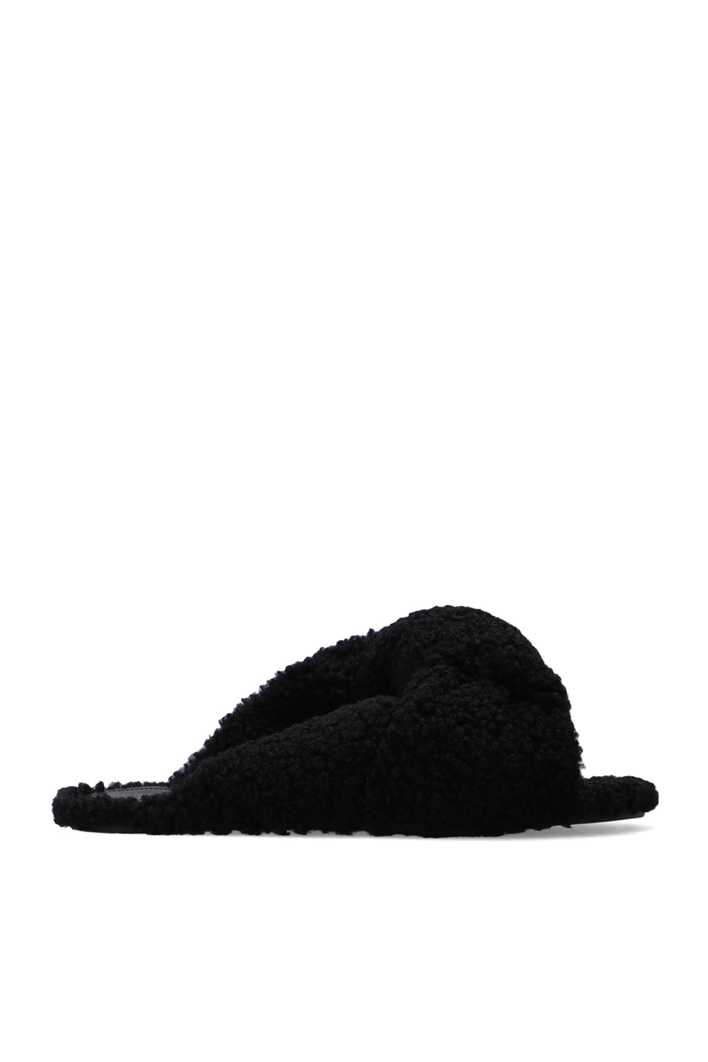 ‘Drapy’ faux fur slides