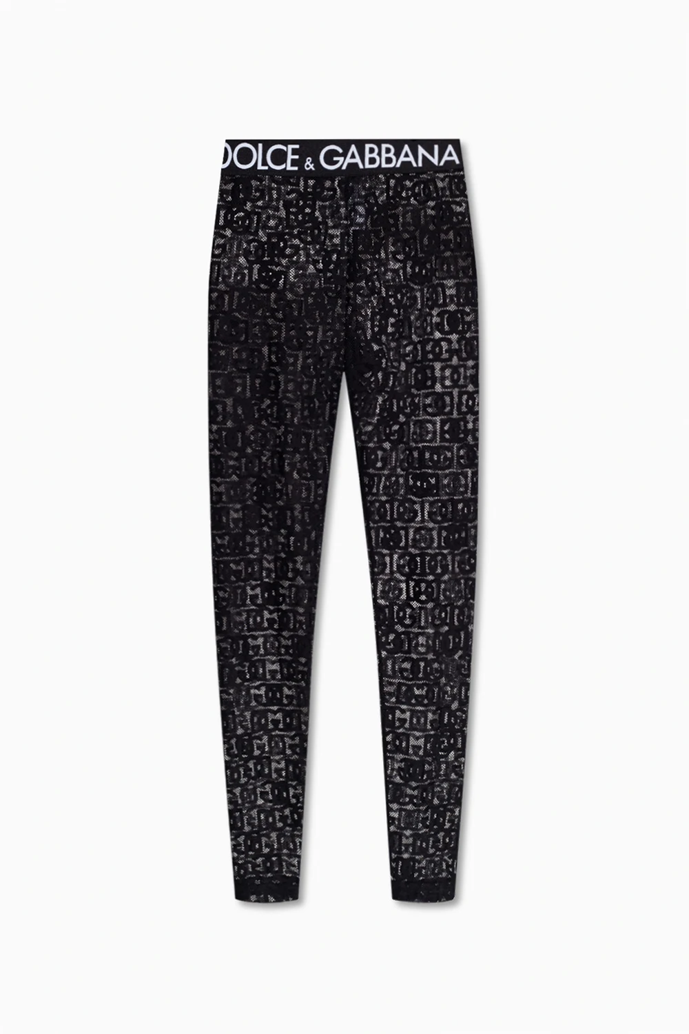 BLACK Openwork leggings with logo