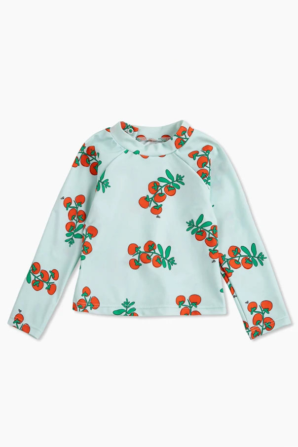 ZIELONY T-shirt kąpielowy z długimi rękawami