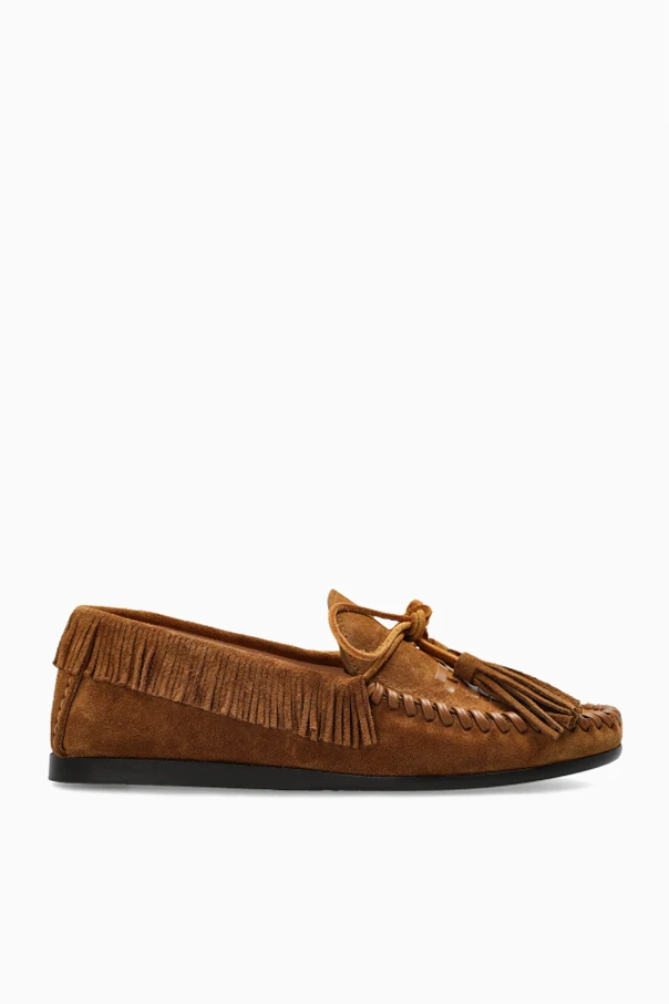 BRĄZOWY Zamszowe buty ‘Fitza’ typu ‘loafers’