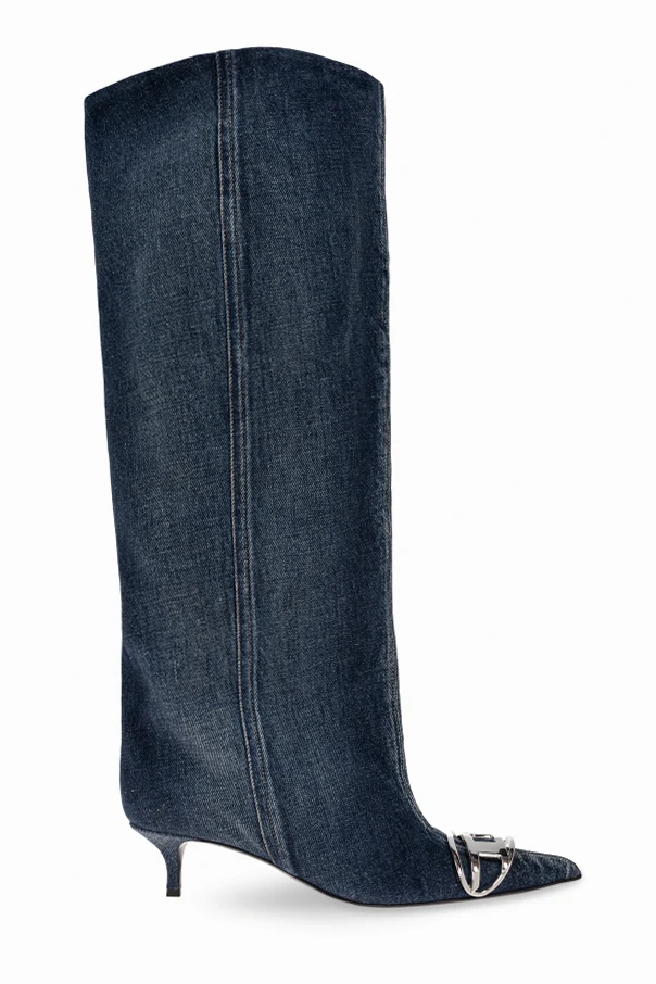NAVY BLUE Denim boots `D-VENUS KB SLOUCHY`