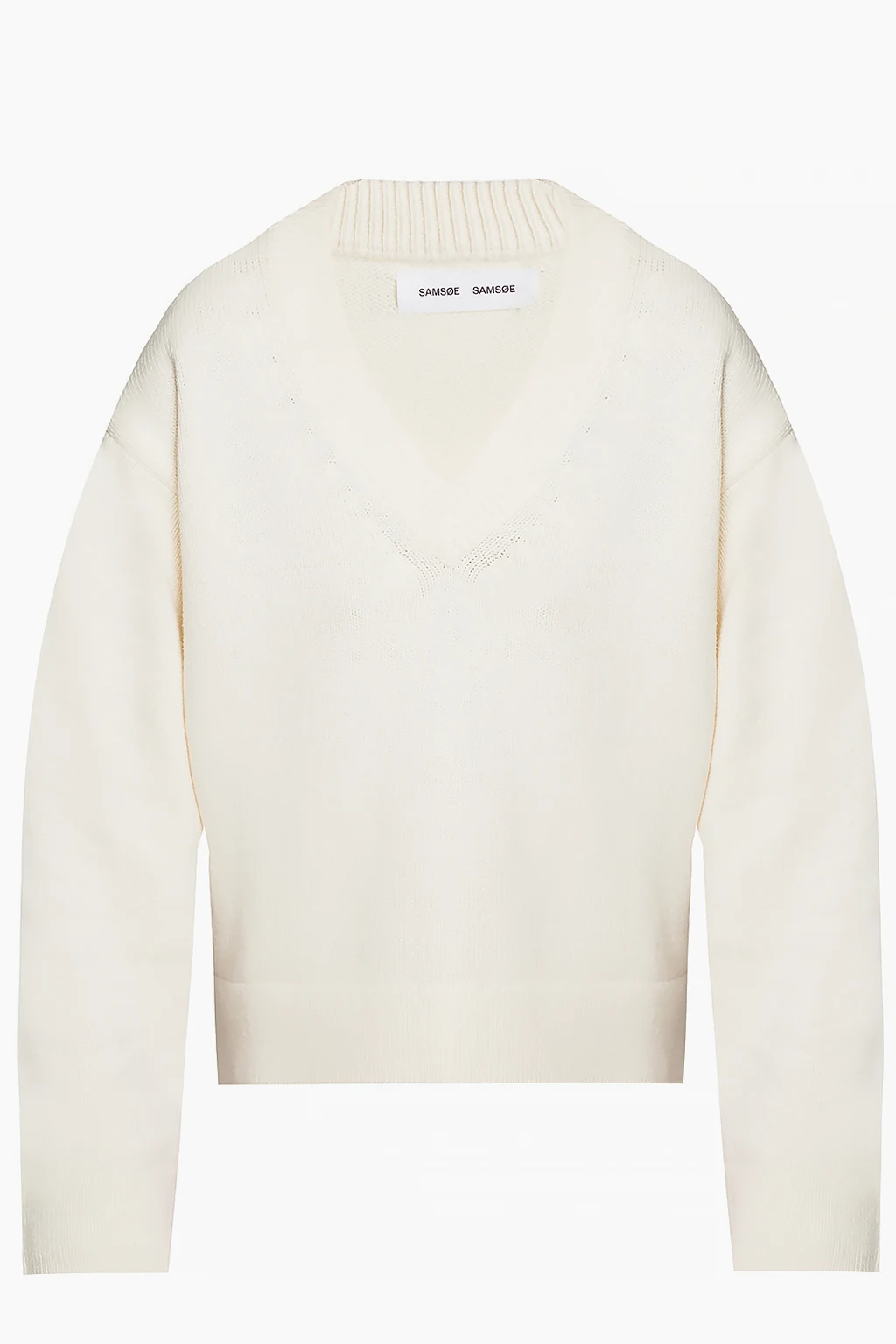 cream V-neck sweater