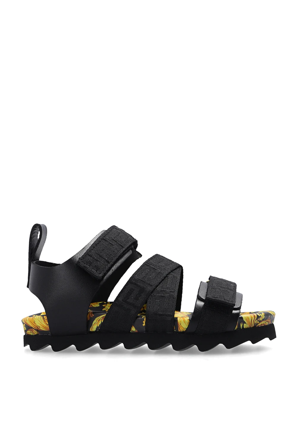 BLACK Sandals with ‘Greca’ motif