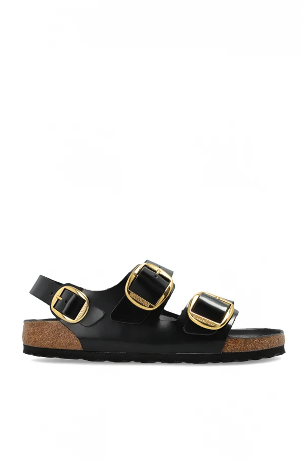 CZARNY Klapki ‘Milano Big Buckle’