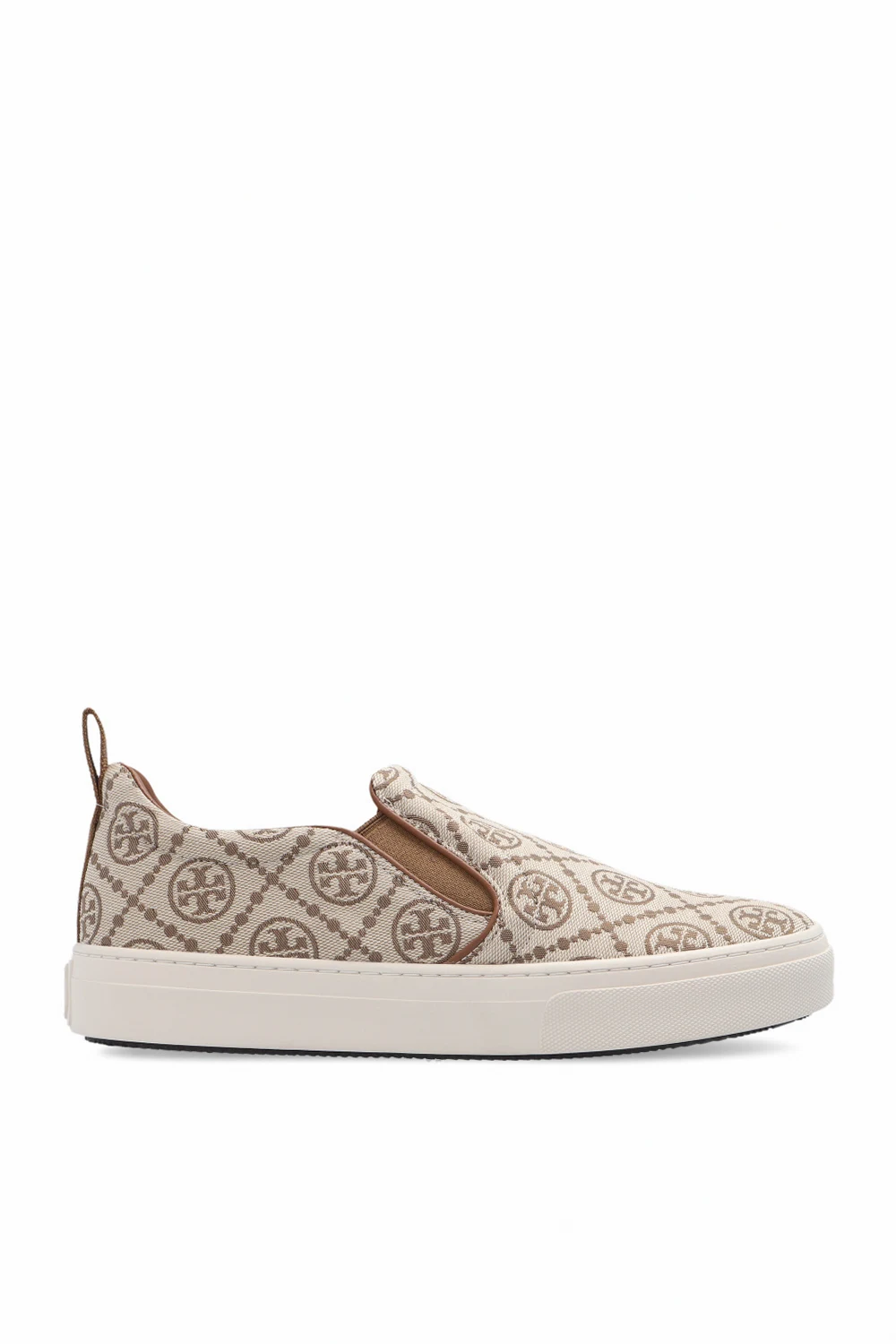 beige Sneakers with jacquard motif