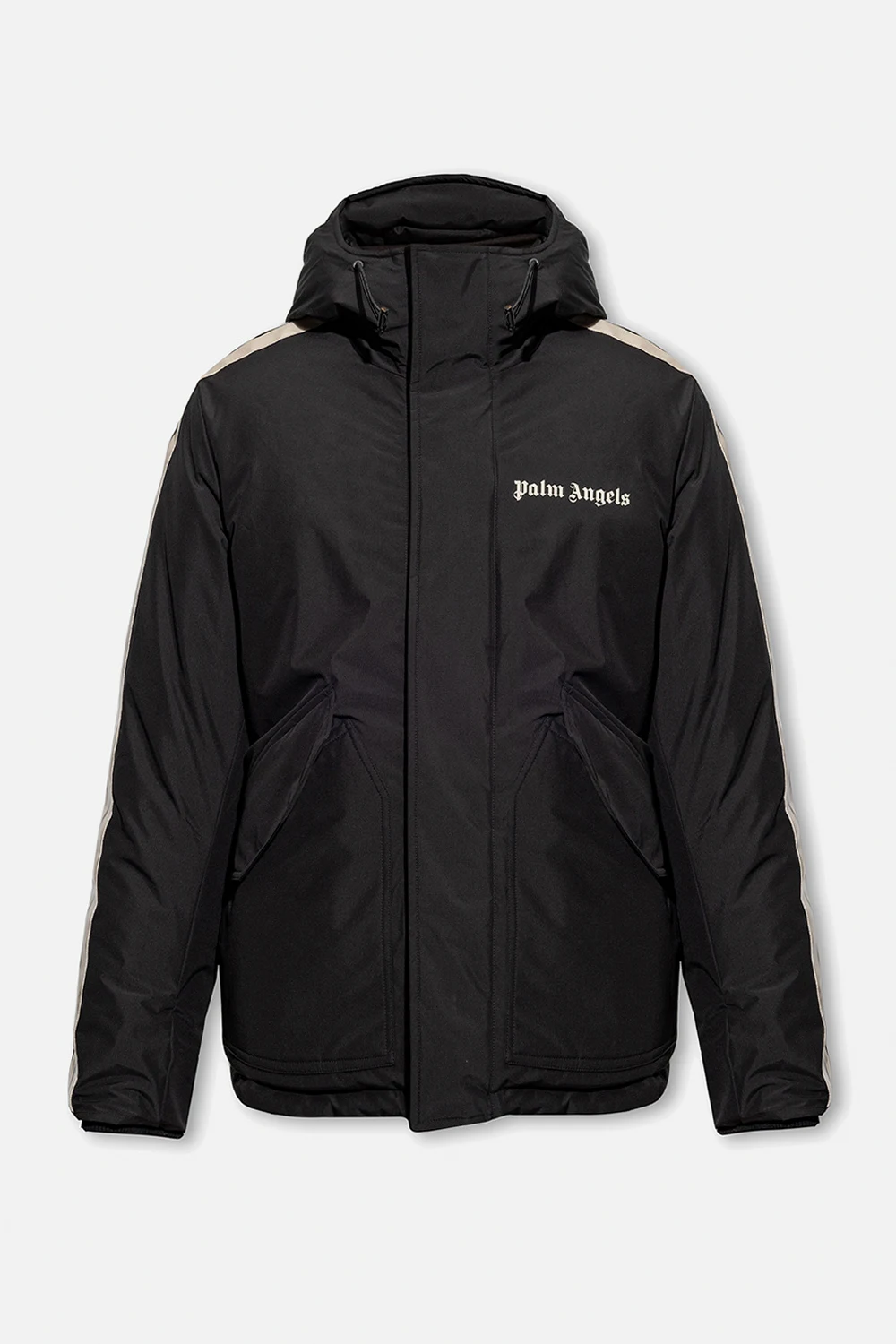 BLACK Puffer jacket with logo