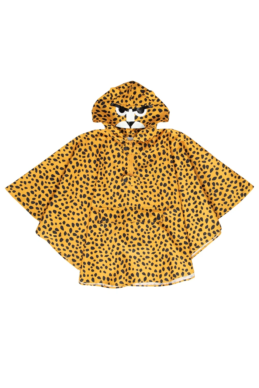 Leopard-printed poncho