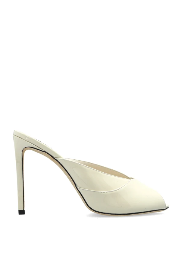 kremowy Klapki na obcasie ‘Brigitte’