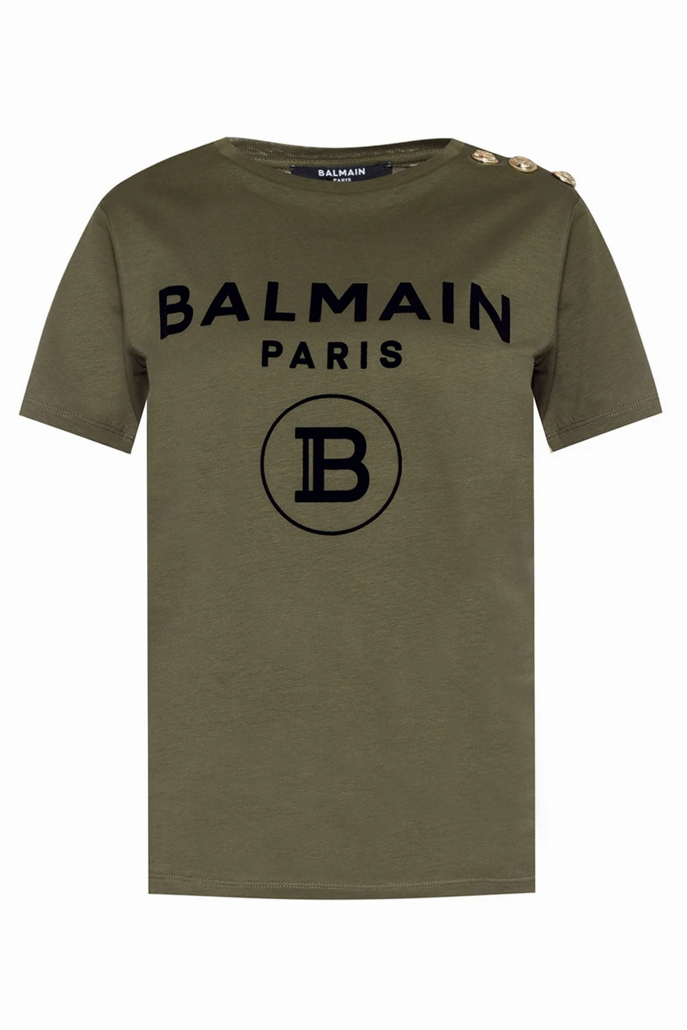 GREEN T-shirt with velvet logo