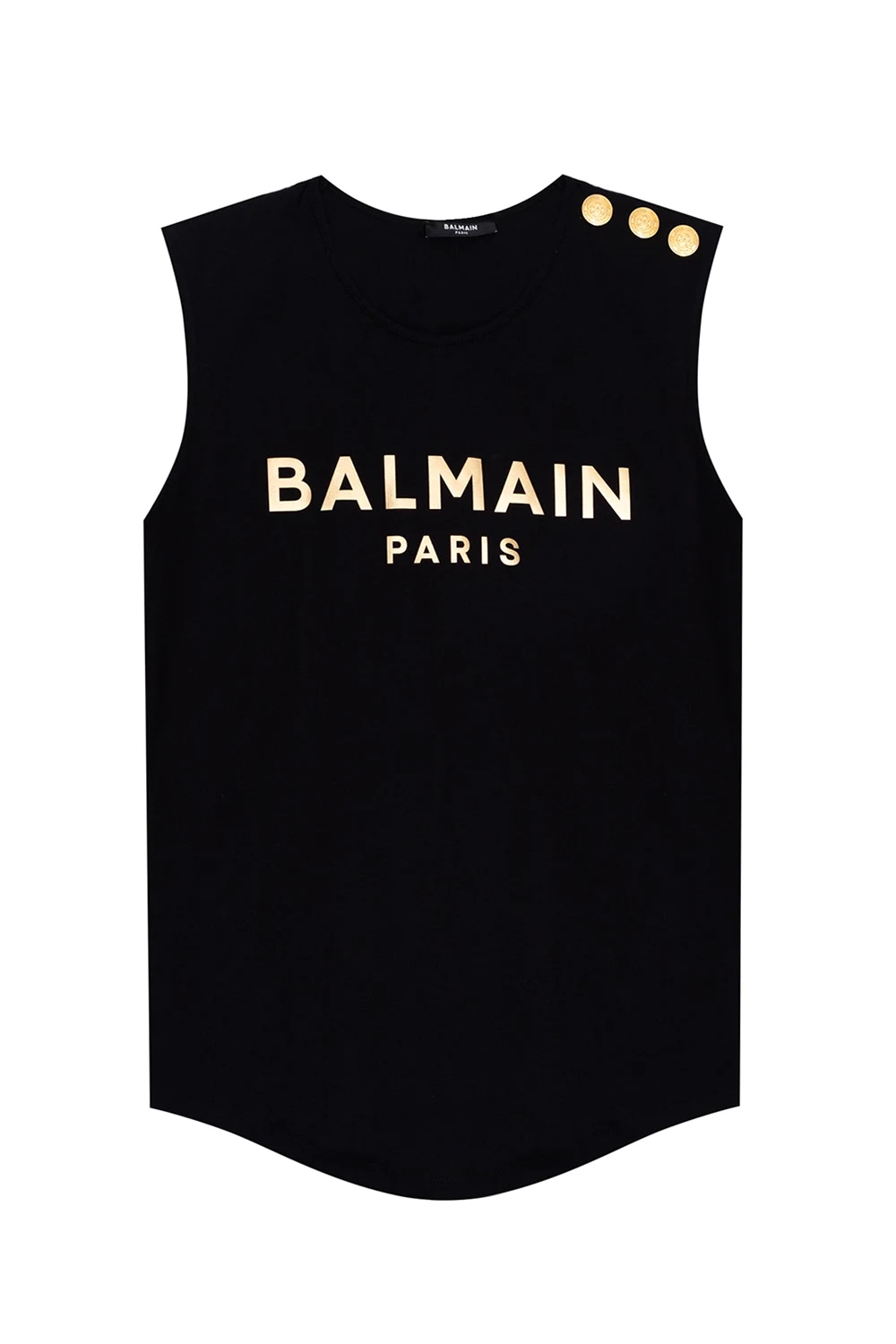 BLACK Logo-printed tank top