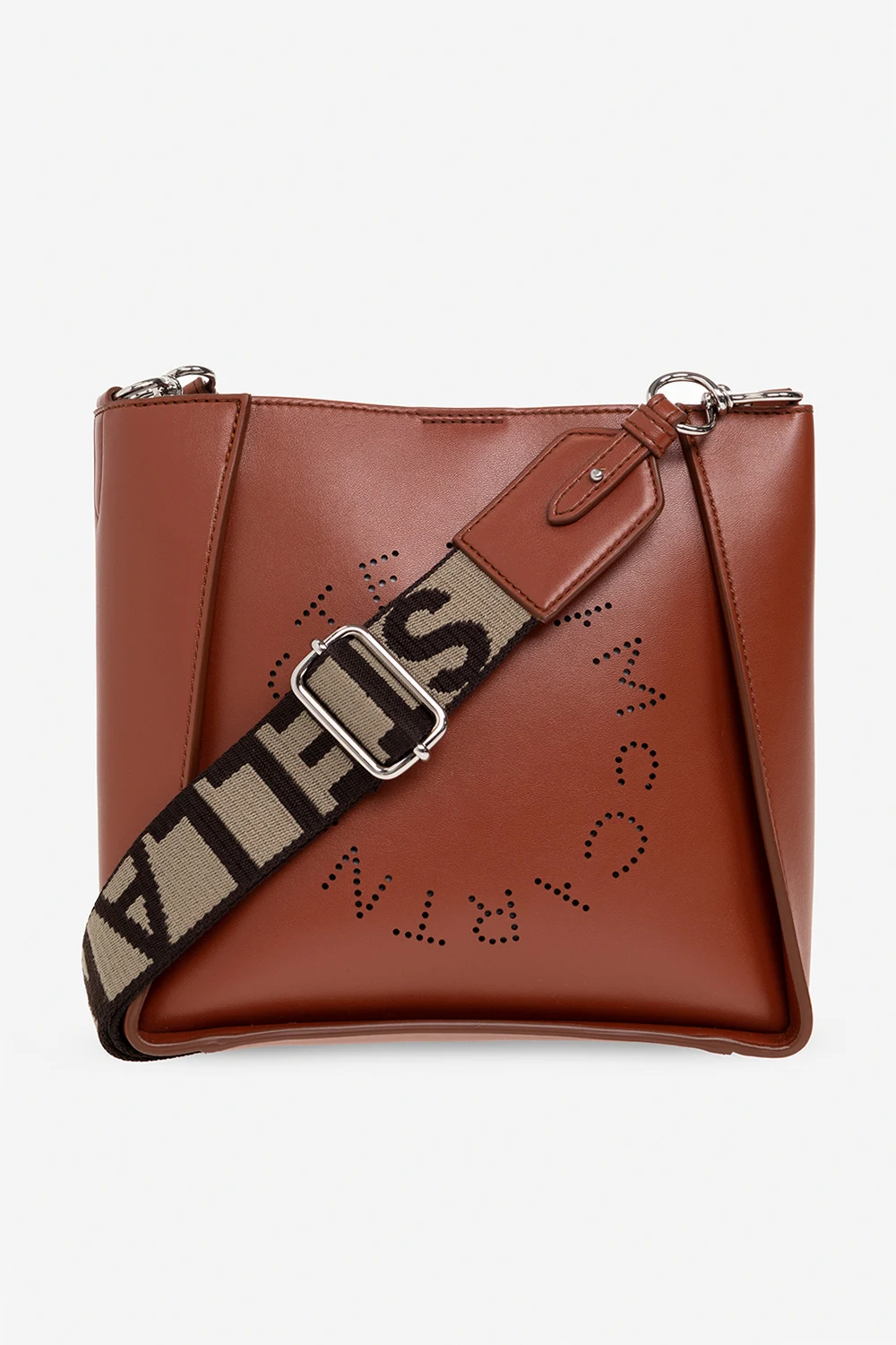BROWN Shoulder bag with perforated logo