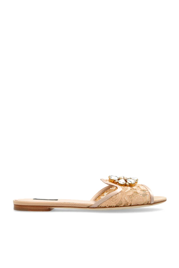 BEIGE Sandalen mit glänzenden Kristallen